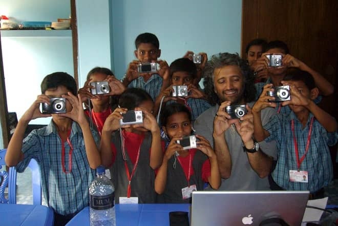 Young person learning photography
